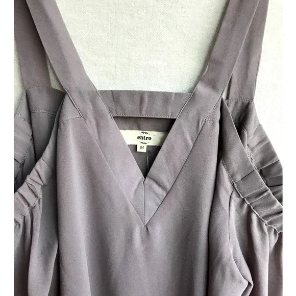 Entro Lilac Taupe Off the Shoulder Blouse - Picture 3 of 7